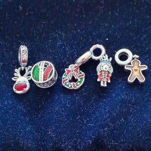 Festive Silver Holiday Pandora Charms Set